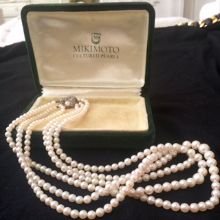 Mikimoto 3 strand on sale pearl necklace