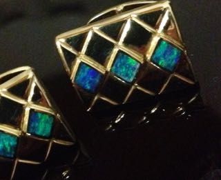 Solid Gem Opal Cufflinks 